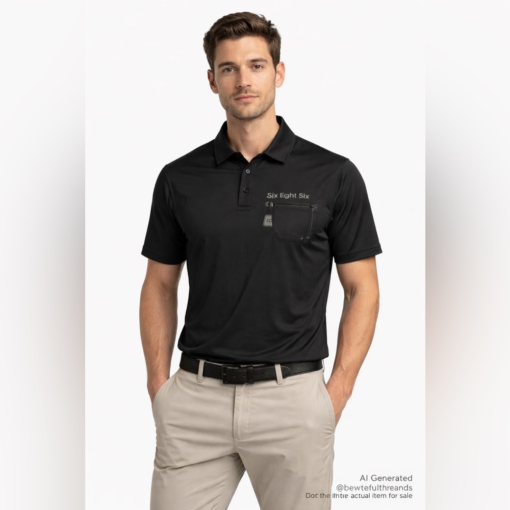 686 Six Eight Six Performance Polo Shirt Men’s M Black Technical Golf
